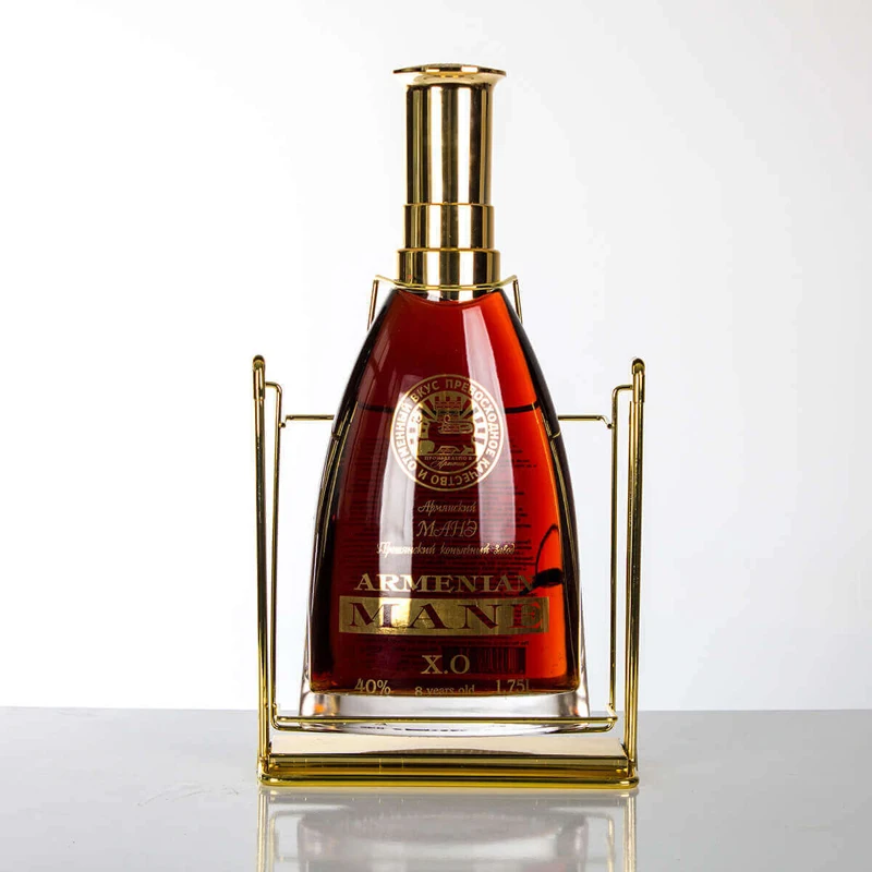 
custom made whiskey big bottle display JD swing pour cradle stand rack for vodka tequila wine beverage champagne rum liquor 