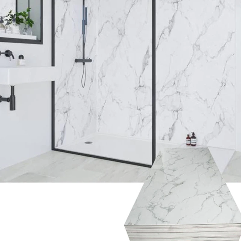 High glossy Solid artificial Marble Sheet PVC Wall Panels Ceiling water proof UV board