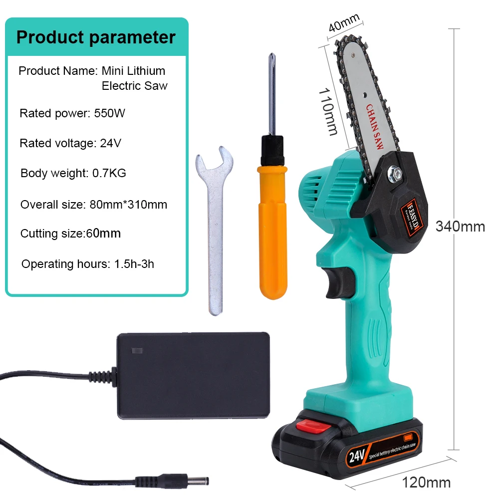The new listing electric chainsaw sharpener mini cordless battery brushless 24v mini chainsaw