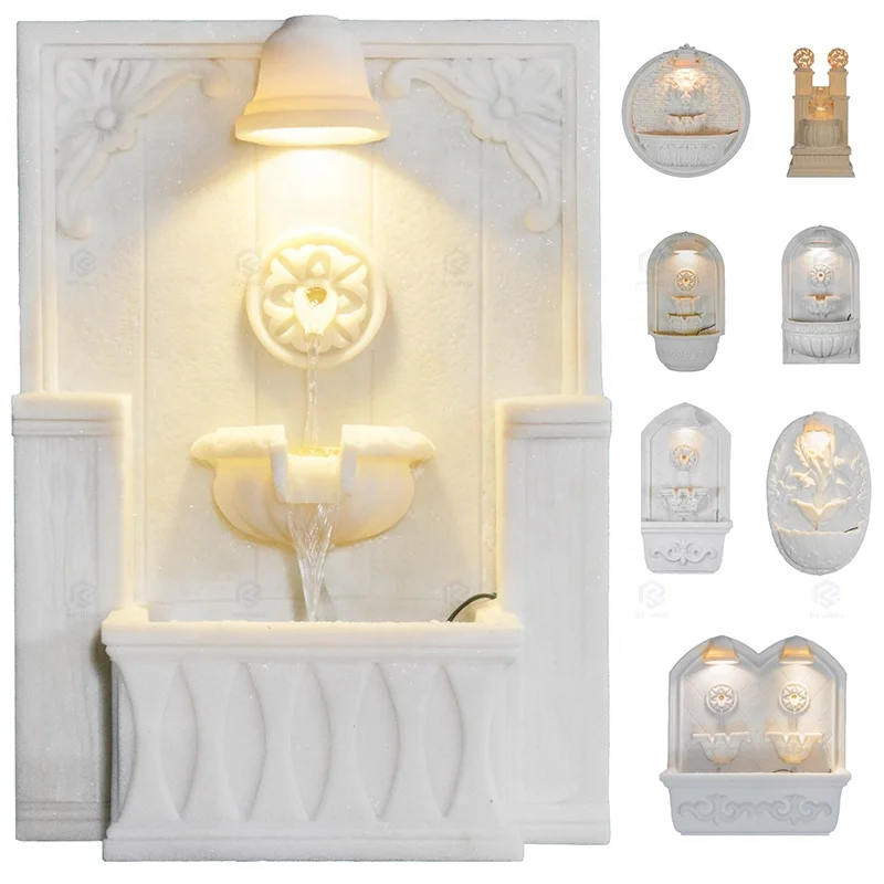 Large Customized Outdoor Indoor Home Wall Decor Marble Stone Ball Lion Buddha Statue Sculpture Water Fountain