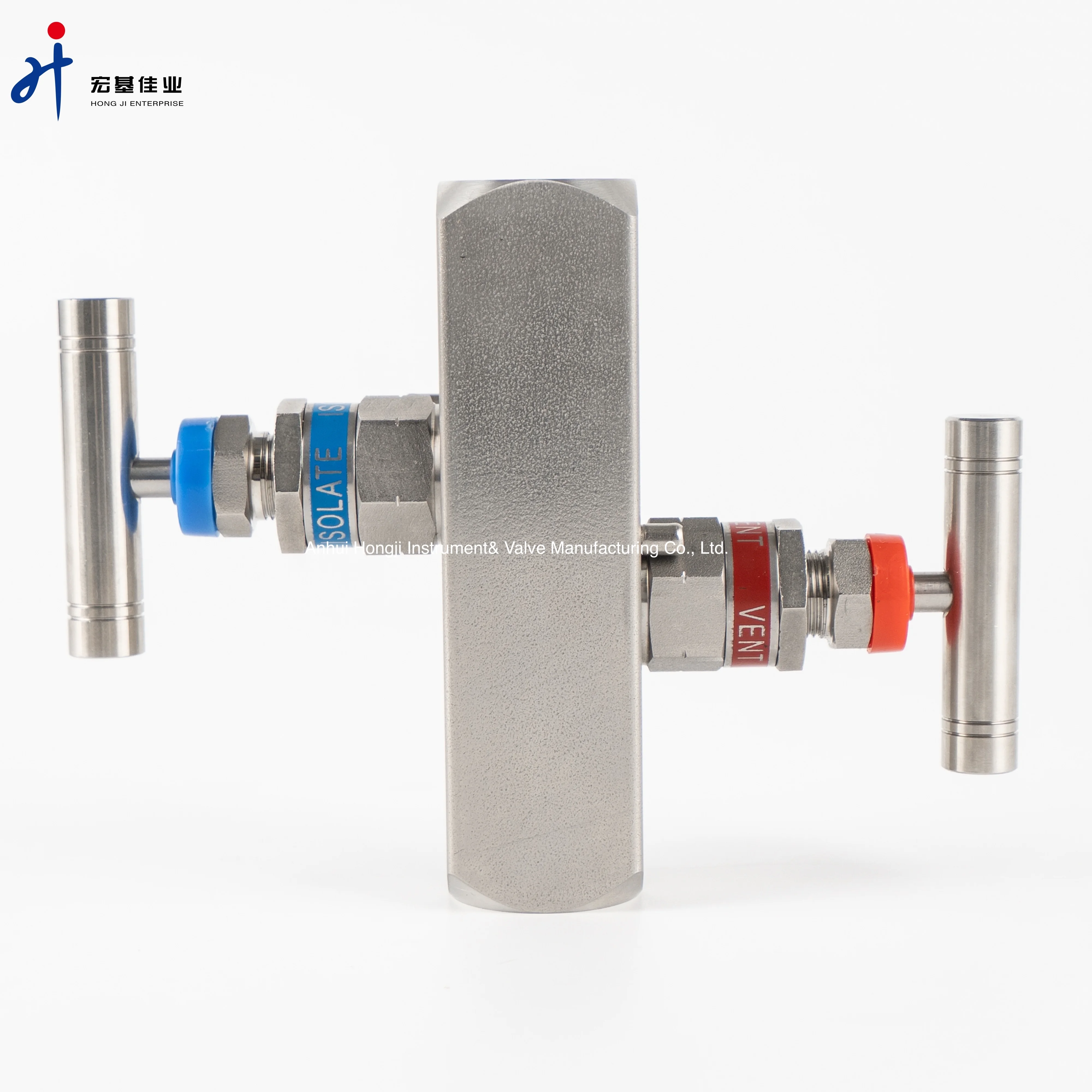 Stainless Steel Manifolds Female to Female Thread 2 Way Valve Manifold for Pressure Instrument