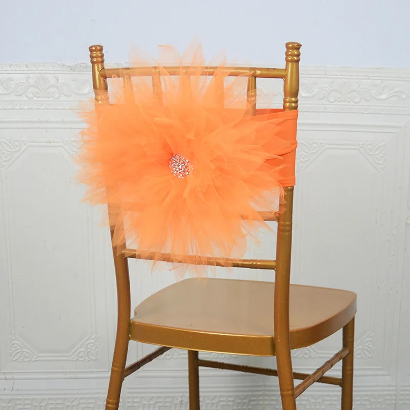 Diamond Flower 40cm Chair Back Flower Chair Cover Decorative Chair Streamer Hotel Wedding Party Supplies