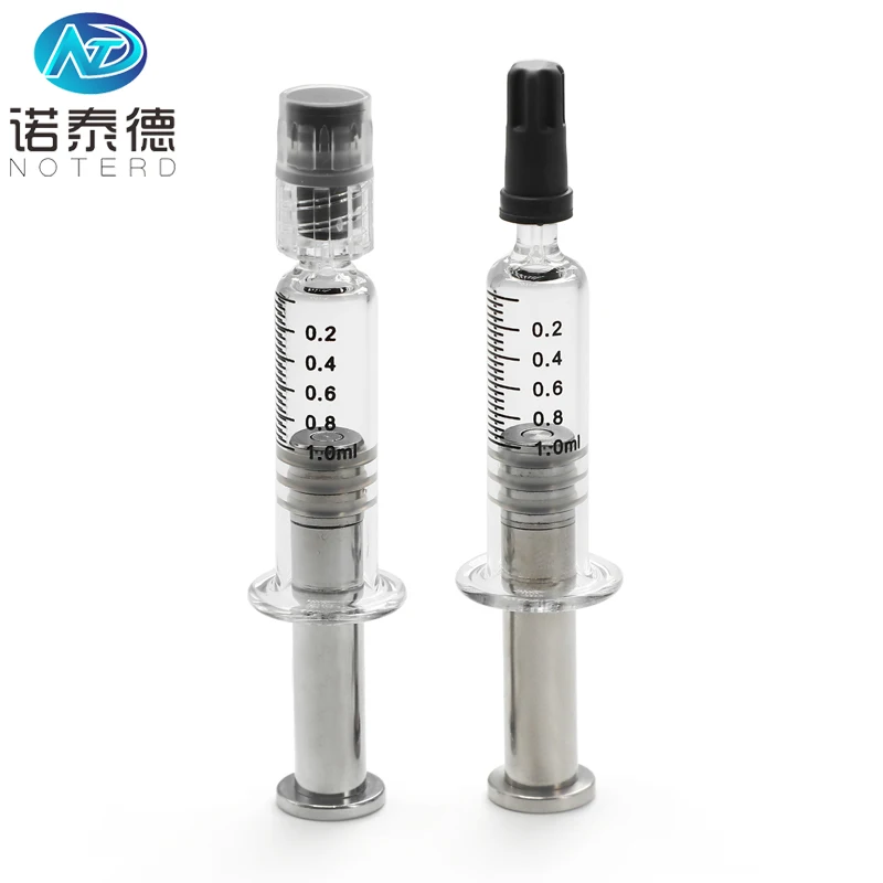 1 ml oil packaging luer lock glass syringe with 16g blunt tip white needle