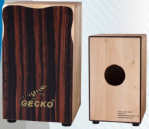 Gecko CL98 Cajon box drum full size High quality best cheap Steel string Natural Ebony Solid Maple Cajon drum
