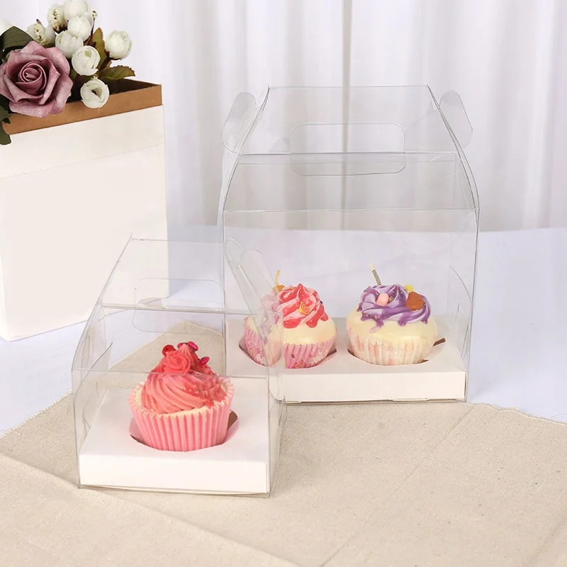 Hot portable birthday party recyclable environmental transparent PET wood cake box