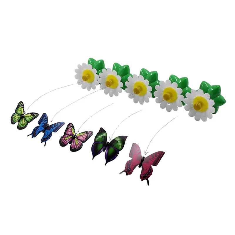 Electric flying one drop delivery shipping butterfly electric hummingbird around flowers cat funny cat toys interactive toy