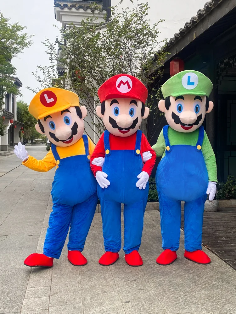 Hot Popular Super Mario Mascot Costume Cartoon Character Mario Luigi Cosplay Costumes For Adults