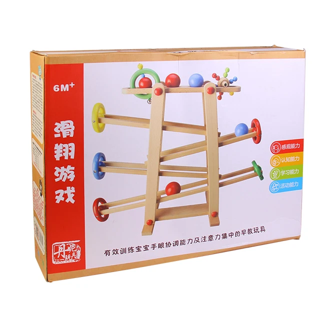 Трек автомобиля Деревянные игрушки развивающие Glide игры CDN-8622 Детские деревянные игрушки для детей