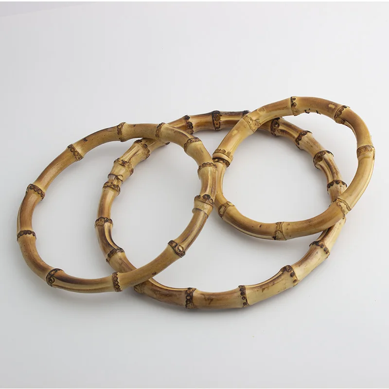Nolvo World 12cm 15cm 18cm 22mm Wholesale Handmade Real Bamboo Bag Handle Purse Round Handle Bamboo O Ring Handles For Handbags