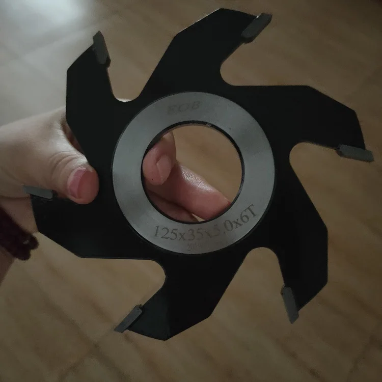 125*35*5.0*6T wood milling cutter carbide tips Six Teeth Shape Slot groove woodworking tct groove cutter