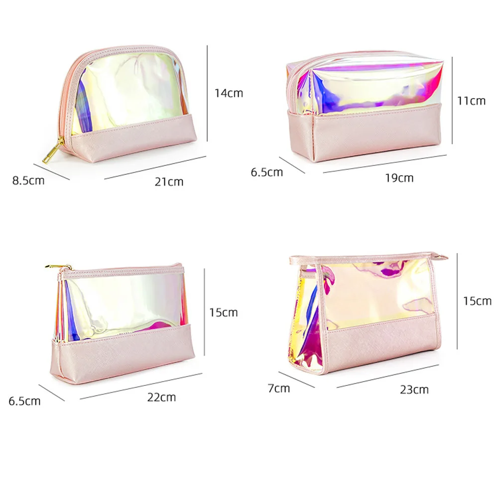 High Quality Iridescent Shining Wash Bag For Women Waterproof Travel Toiletries Funky Cosmetic Bag As Makeup Bag