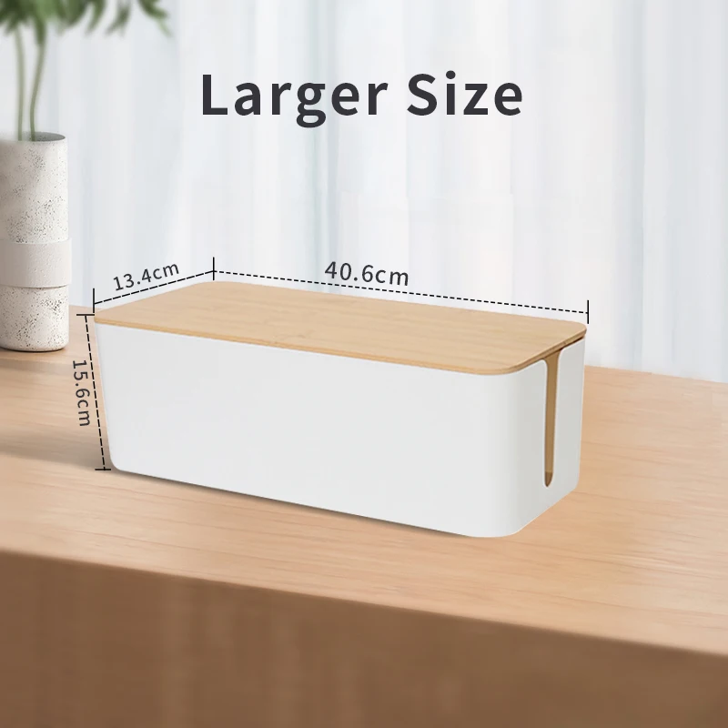 PRODIGY COB01 Cable Box Organizer cable Tidy Box bamboo Cable Storage Box