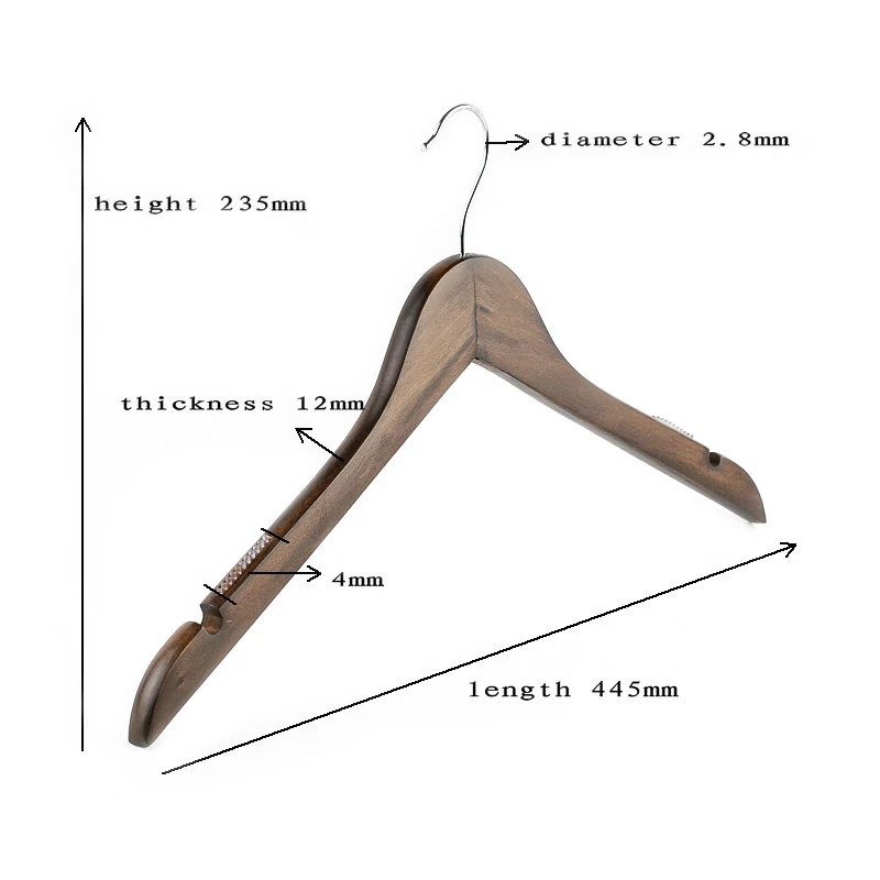 Wholesale Vintage Style Anti-slip Shoulder  Flat Shape Suit Shirt Hanger For Display