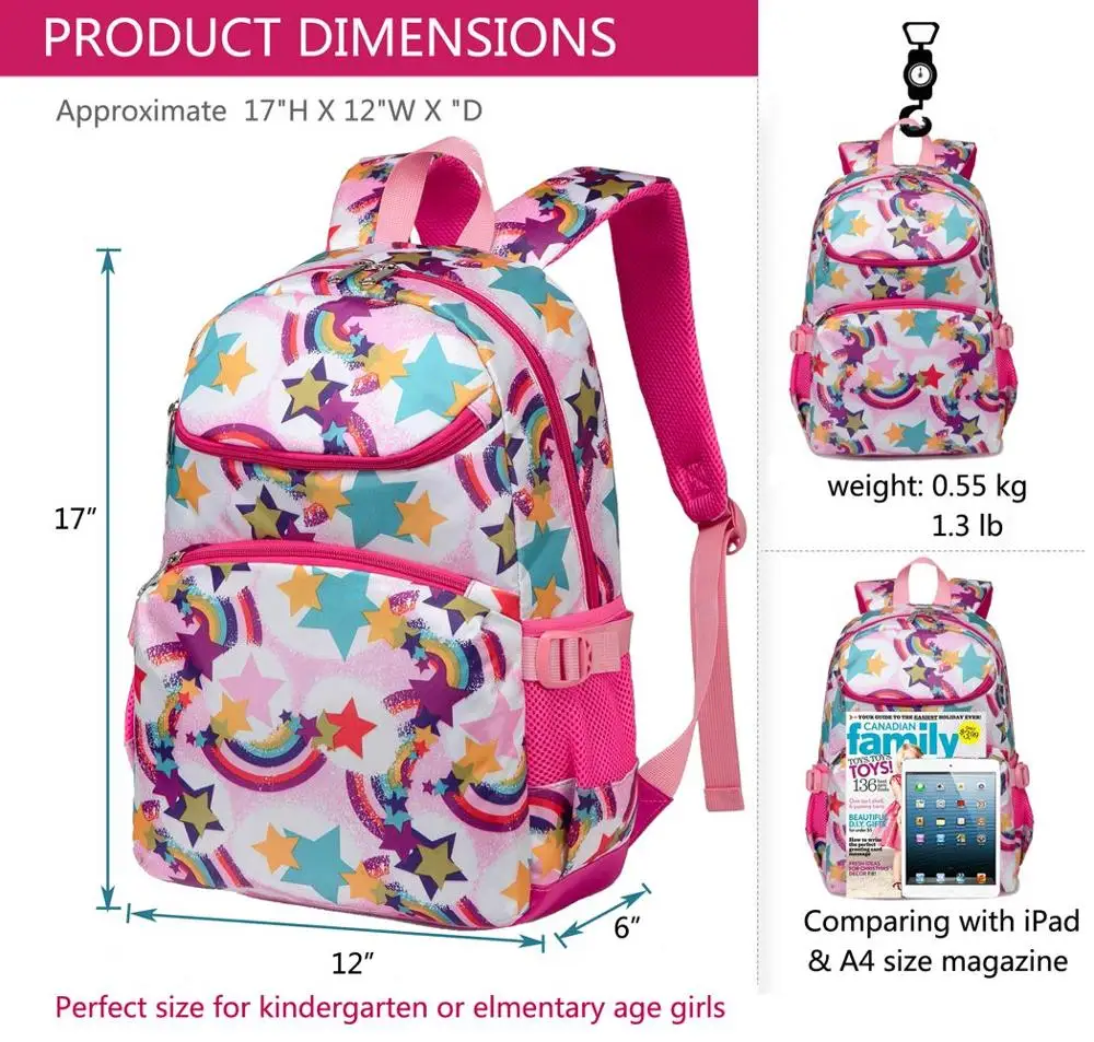 
Girls Backpacks for Kids Kindergarten Primary Elementary School Bags Adorable Cute Bookbags Durable 