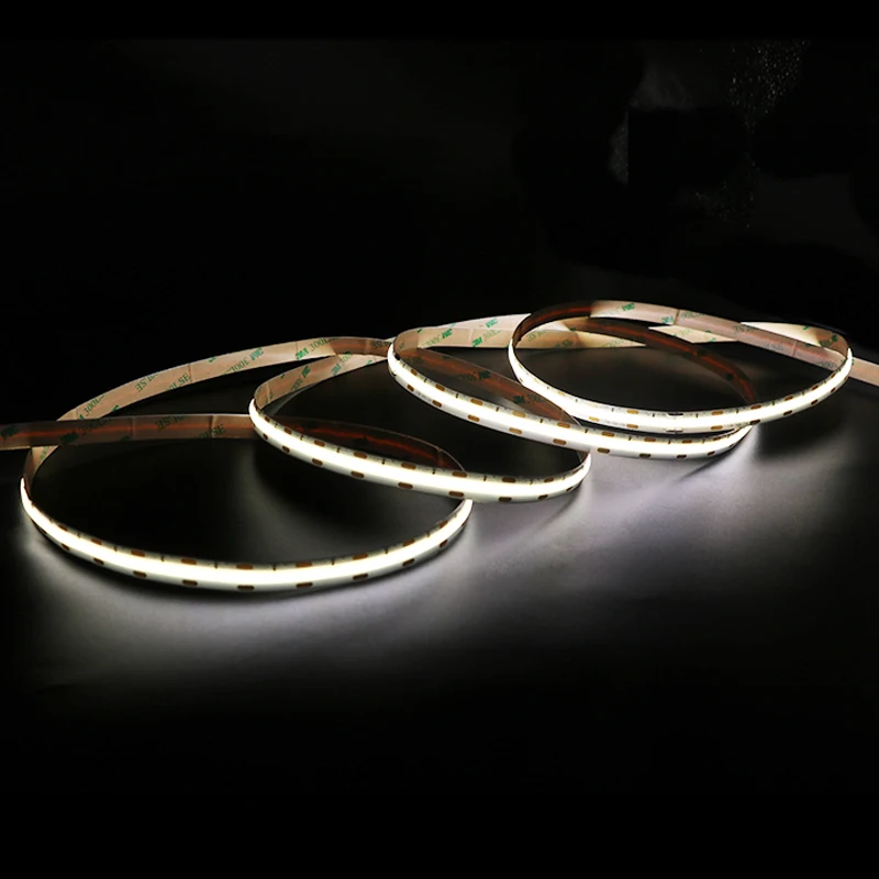 Hot sales 90Ra CE ROHS 12 vdc 24V 504 PCS 10W/M  2700K warm white cob fob led strip light strips for advertising backlight