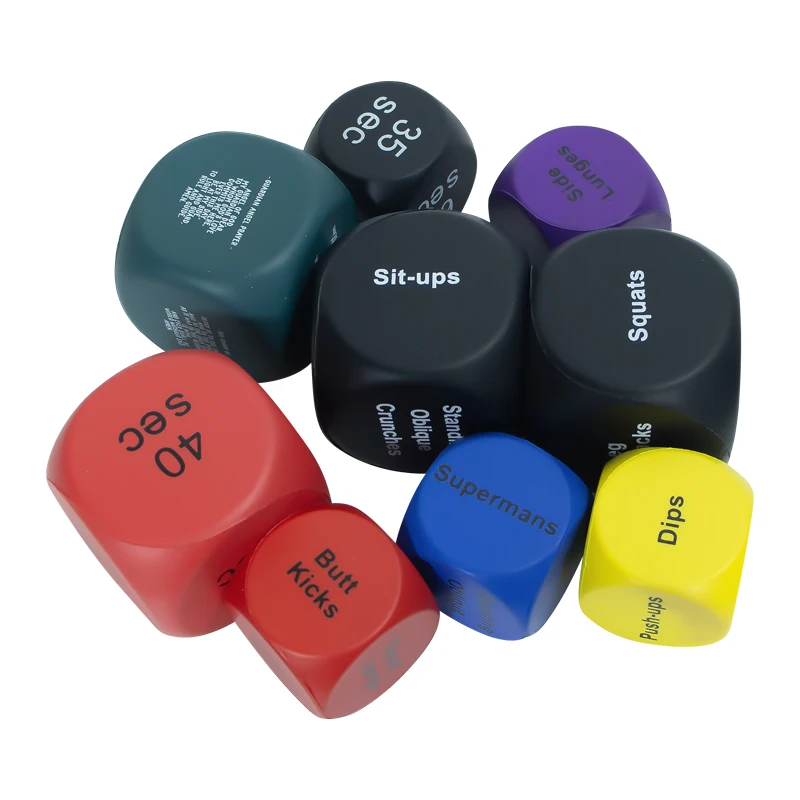 Hot Selling Colorful 4 6 8 10 12 20 Side PU Foam Dice Toy Squeeze Toy Soft Dice For Fitness Board Game