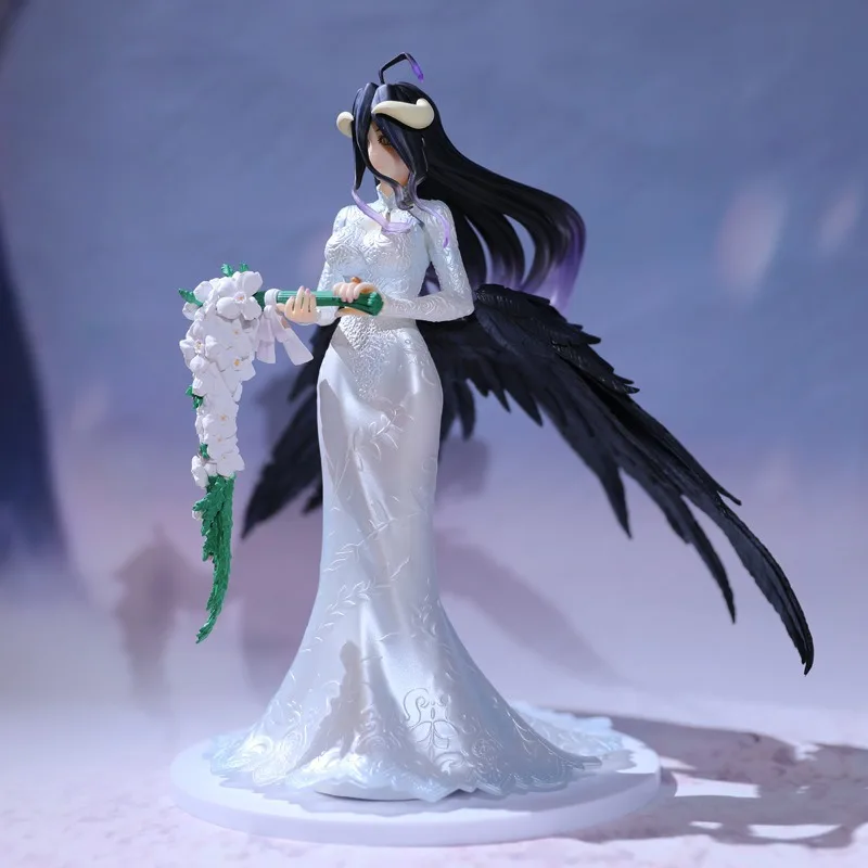 Japanese Anime 25CM Overlord The Bones of The Sin Domain Will Be King Wed Dress PVC Action Figure Toy Doll Gift Collection Model