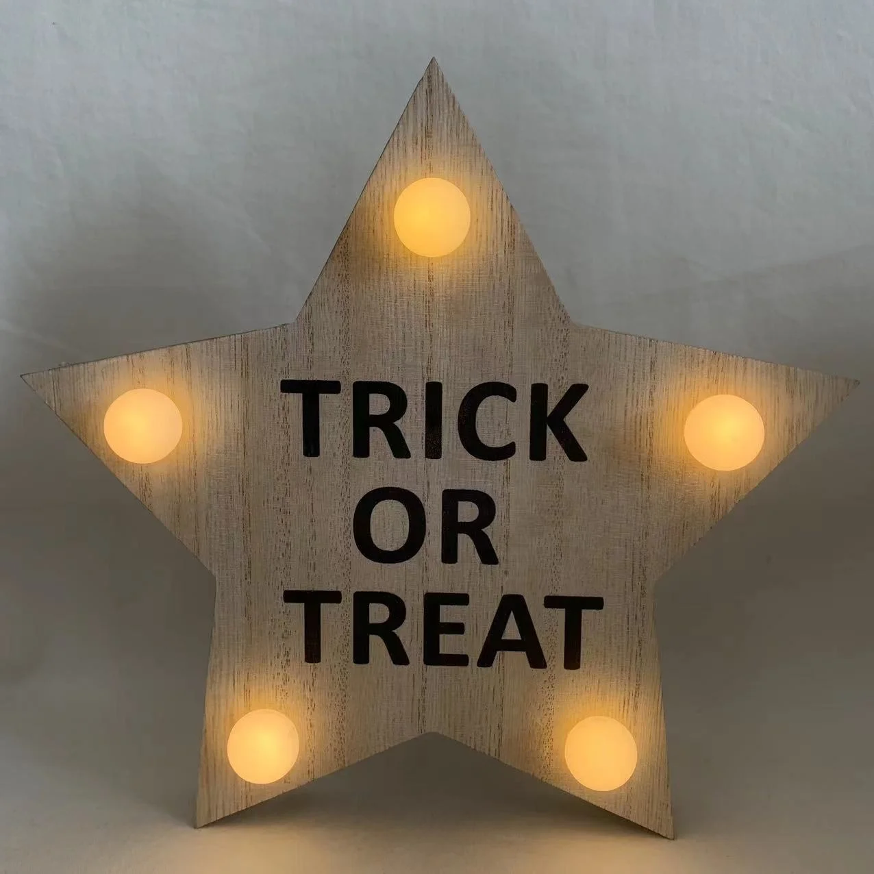 Wooden craft pumpkin model with LED lights table decoration