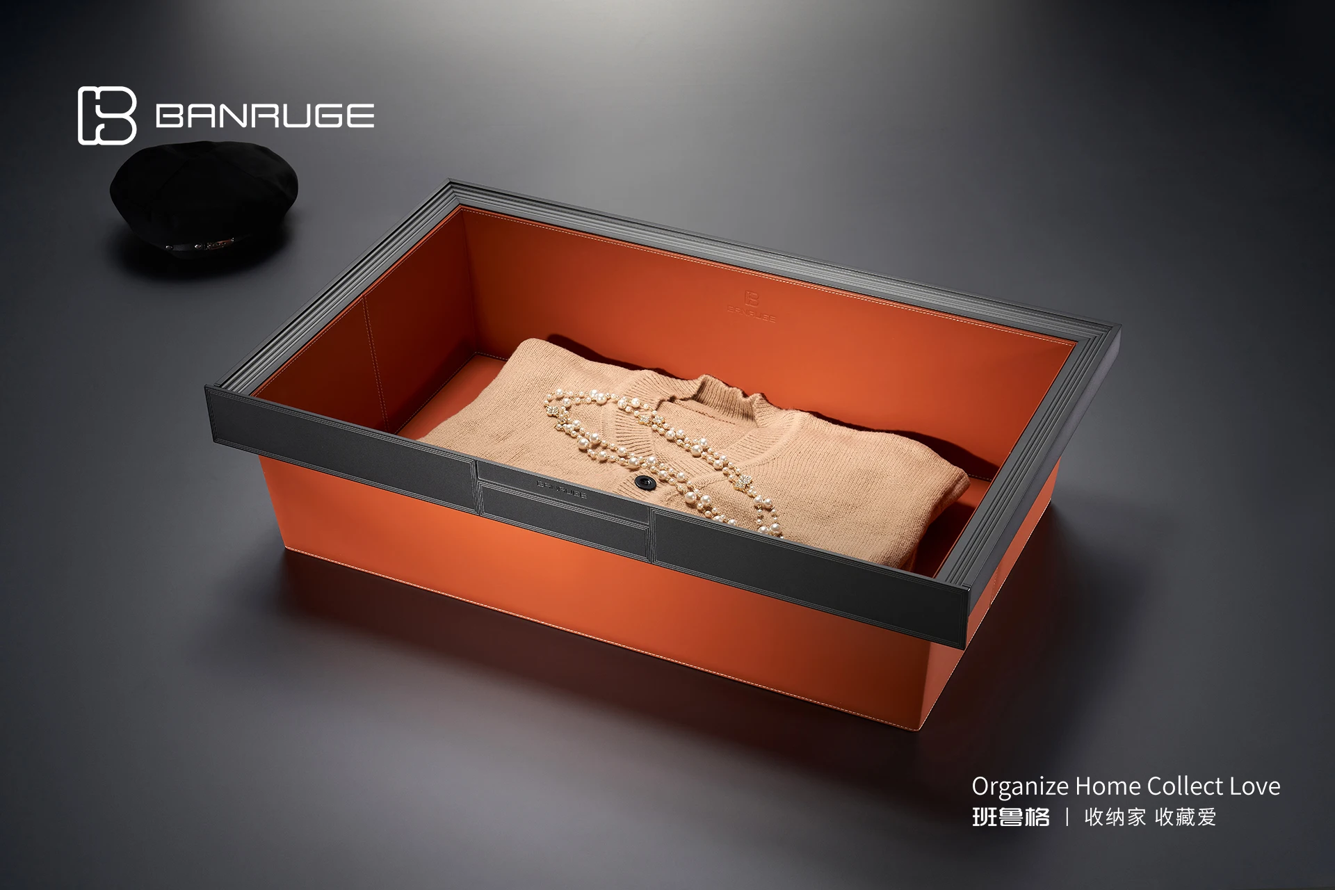 BANRUGE High-End Furniture Leather Wardrobe Closet Storage Pull Out Baskets Organizer Accessories