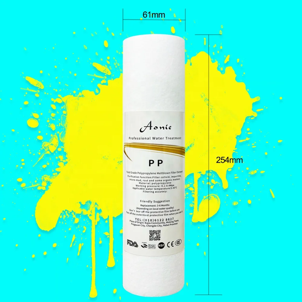 10 inch and 20 inch pp cotton filter cartridge for household ro purifier  and water system