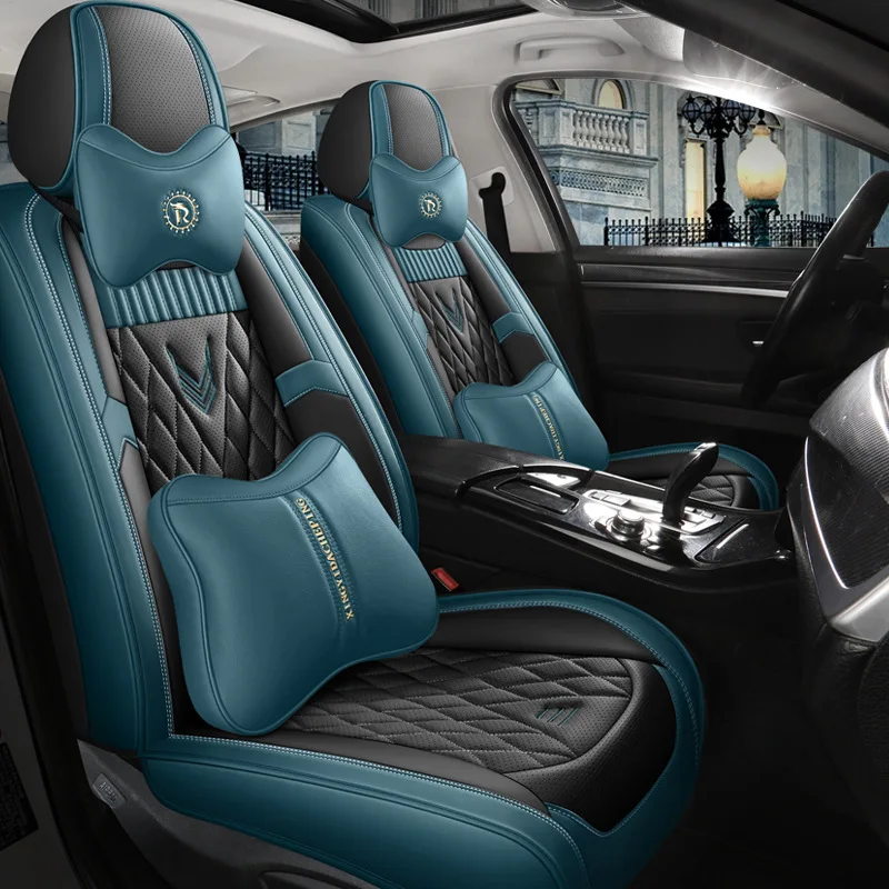 custom luxury black red pu car leather car seat cover design full set universal for toyota honda ford bmw mercedes civic