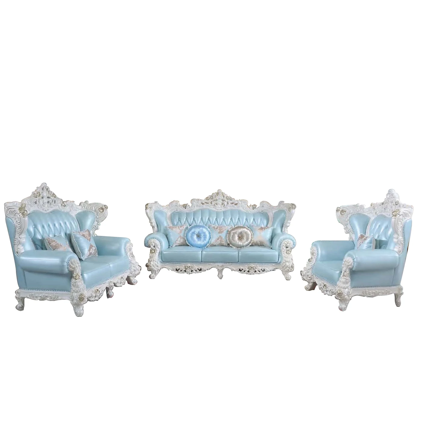 Королевский Европейский стиль диван из натуральной кожи Викторианский ретро классический мебель твердой древесины резной роскошный набор