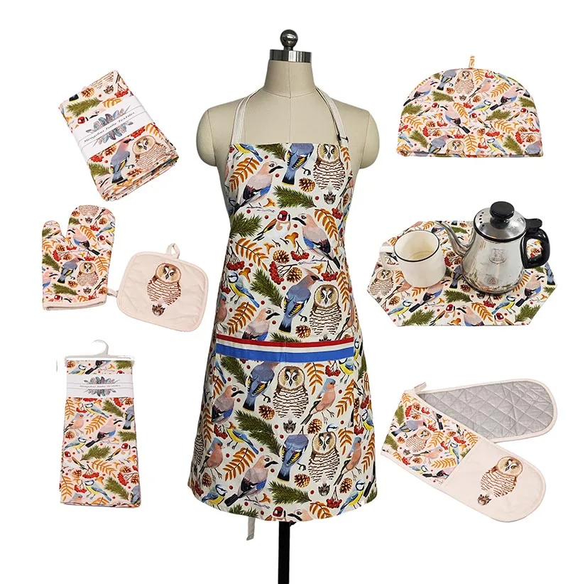 cotton custom digital print BBQ oven mitt oven glove pot holder