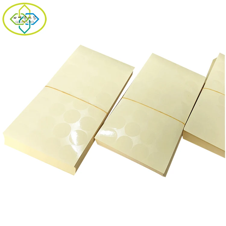 Transparent round sealing stickers Packaging and box sealing stickers strong  PET self-adhesive label