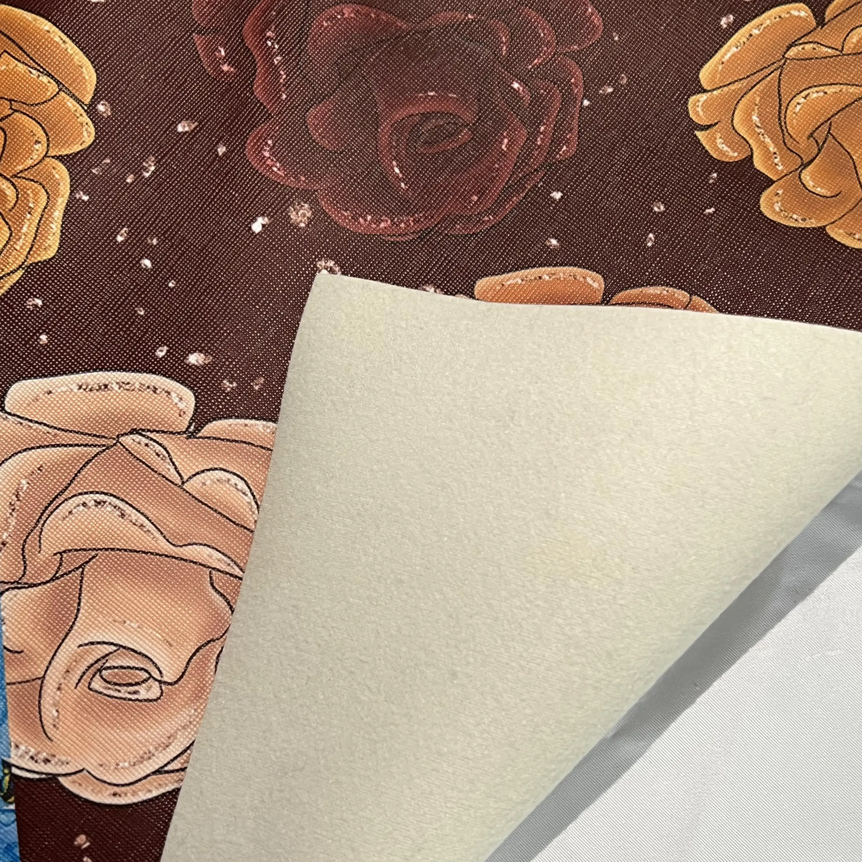 Digital printing Custom printed crisscross designer print faux synthetic leather sheet vinyl