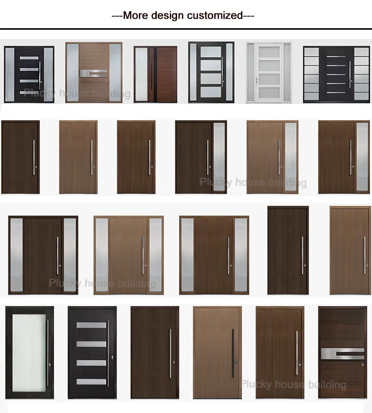 Modern design exterior pivot solid wood front door timber entry pivot door 