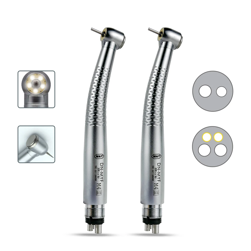 Dental Cartridge Style 5 Water Sprays 5 LED Lamp Light High Speed Torque Handpiece 2/4 Holes Dental Air Turbine Dentist Tools