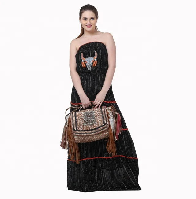 Long Black Classy Animal Print Off Shoulder Dress Women Casual Designer Party Dresses Female