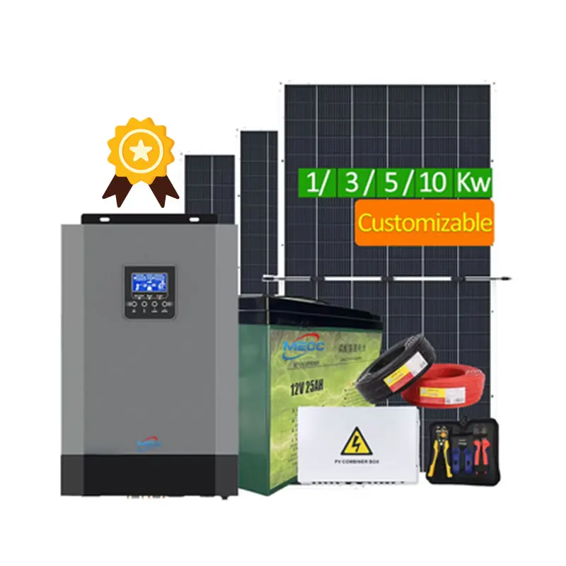 3Kw 5Kw 10Kw 8Kw Off Grid Kit All in One Solar Power Hybrid Generator Storage for Home Inverter Solar Home System