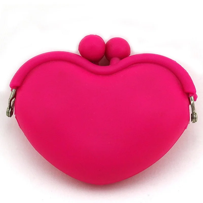 OEM Simple Blank Waterproof Change Wallet Kids Clasp Pouch Heart Coin Purse