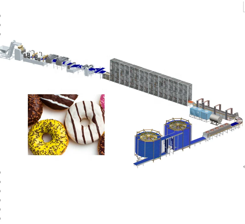 Continuous Automatic donuts making machine high capacity donuts machine production line