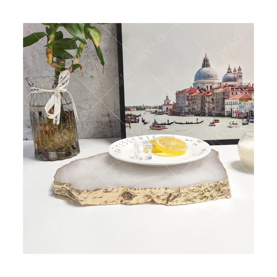  Набор столовых приборов agate coaster из розового кварца/лампа агата для украшения