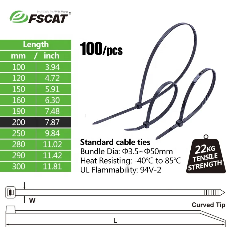 4.8*200mm Factory direct white nylon cable ties Self Locking Plastic Zip Cable Tie Tag with Label