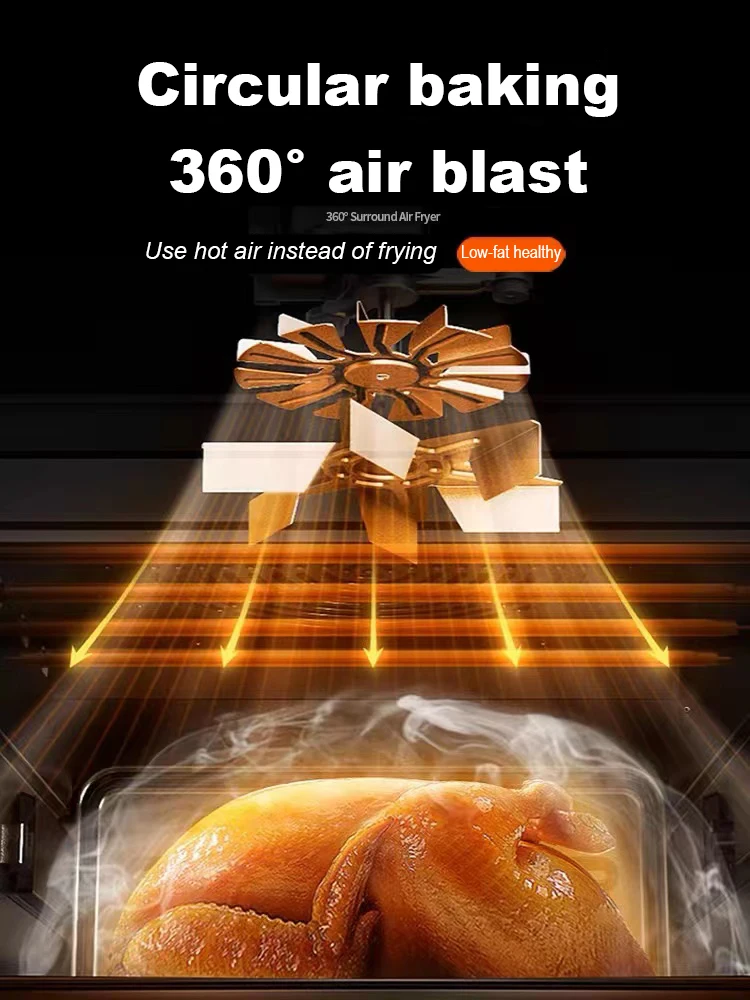 Large Capacity Intelligent Electric Air Fryer Oil-Free French Fry & Multi-Function Baking for Household Use Factory Direct