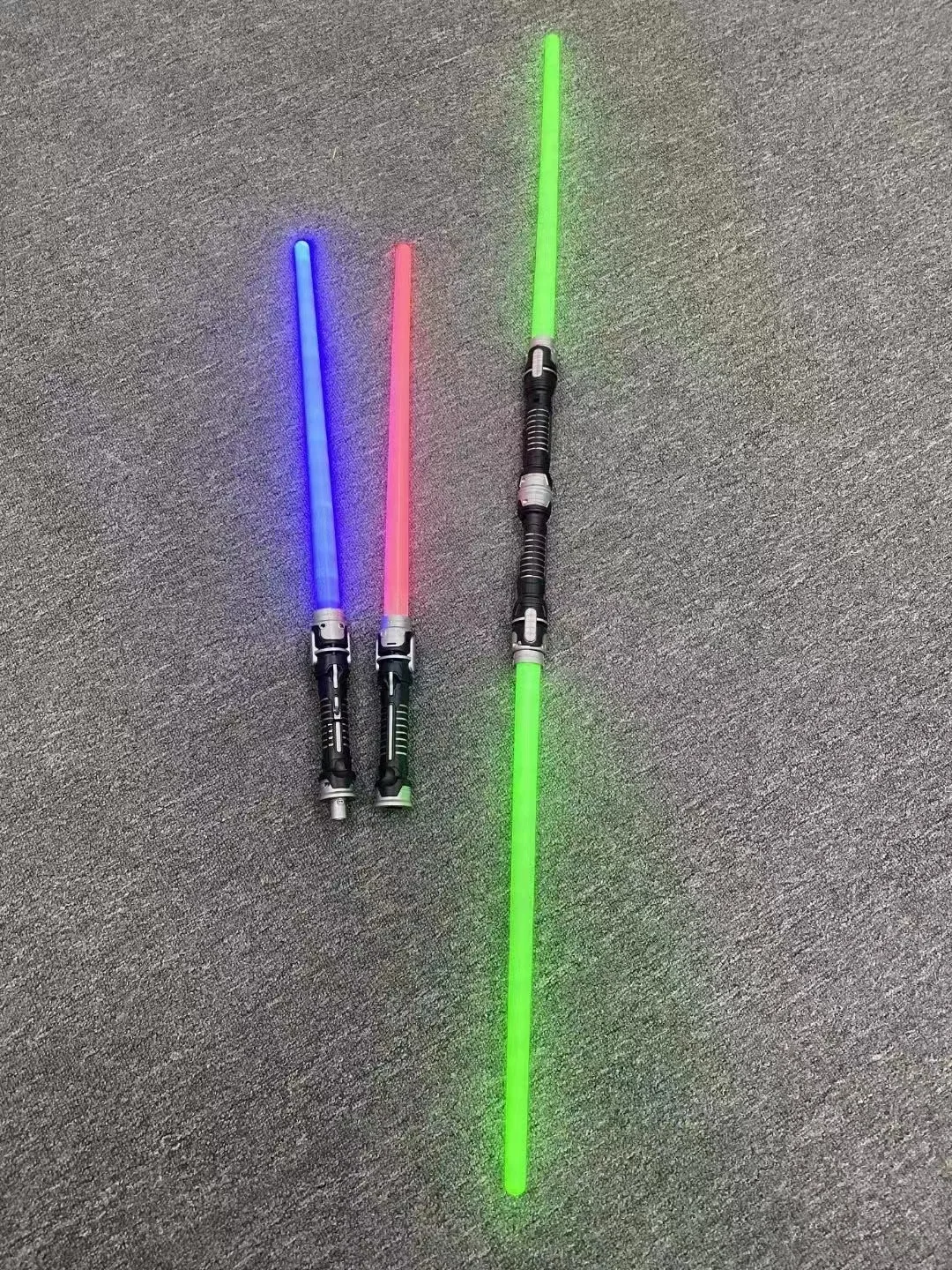 2 Pack Colors Lightsaber with FX Sound for Kids Halloween 2 in 1 Double-Bladed Dueling Light Swords