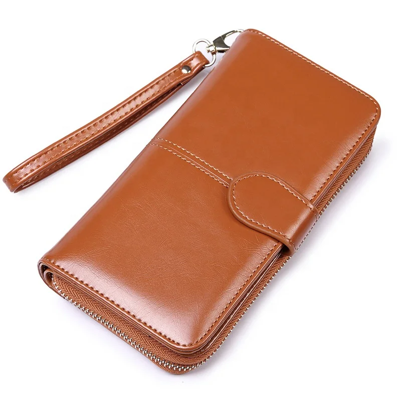 Candy Color PU Leather Buckle Female Card Phone Pocket Money Holder Zipper Ladies Purse Clutch Bag Women Long Wallet