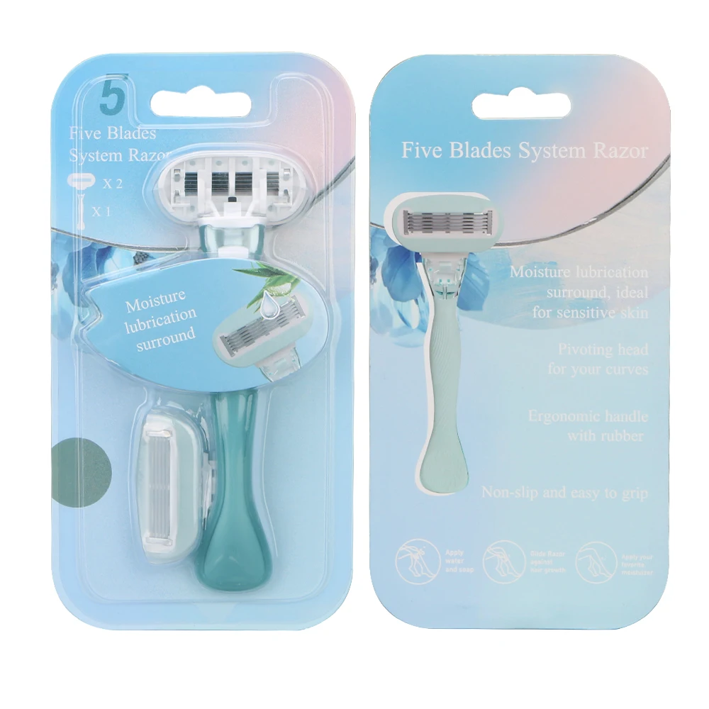 OEM Women Facial Makeup Shaving Razor 5 Blade With 1 Cartridge System Razor