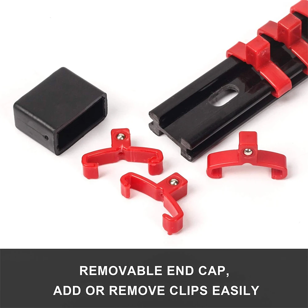 6-piece Professional Quality 1/4 3/8 1/2inch Drive ABS Magnetic Organizer Socket Clip Rail Holder Racks Tools Socket Organizers