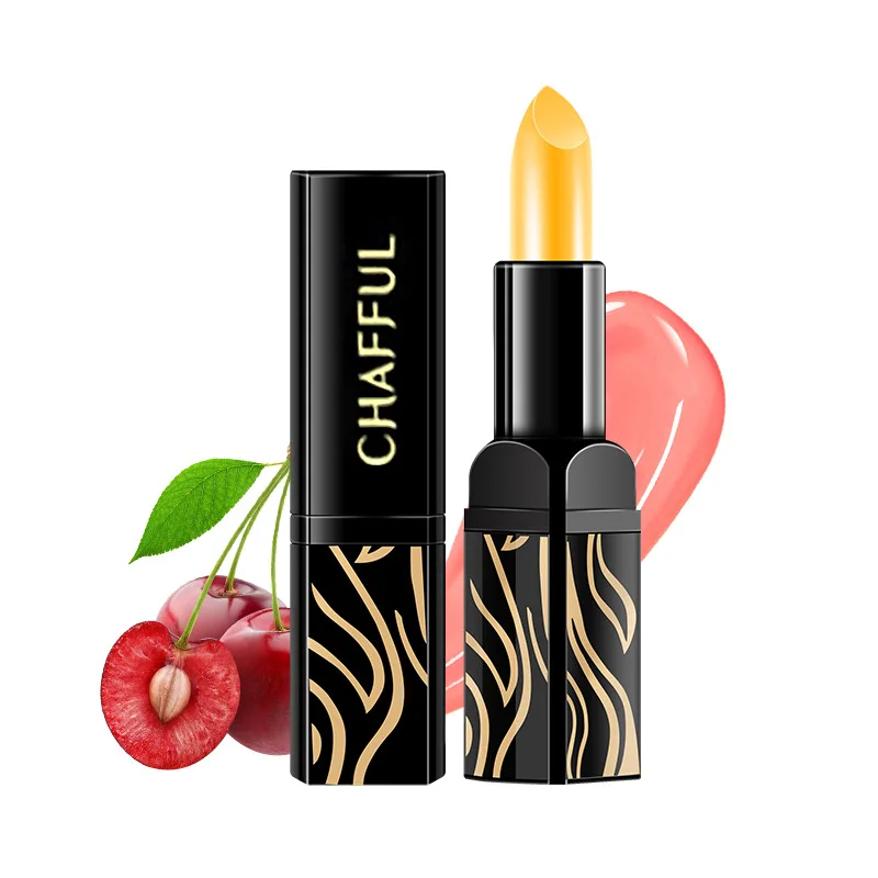 LET Lip Care Cherry Lipstick Moisturizing Temperature Change Lipstick Health Non-Stick Cup Lip Balm