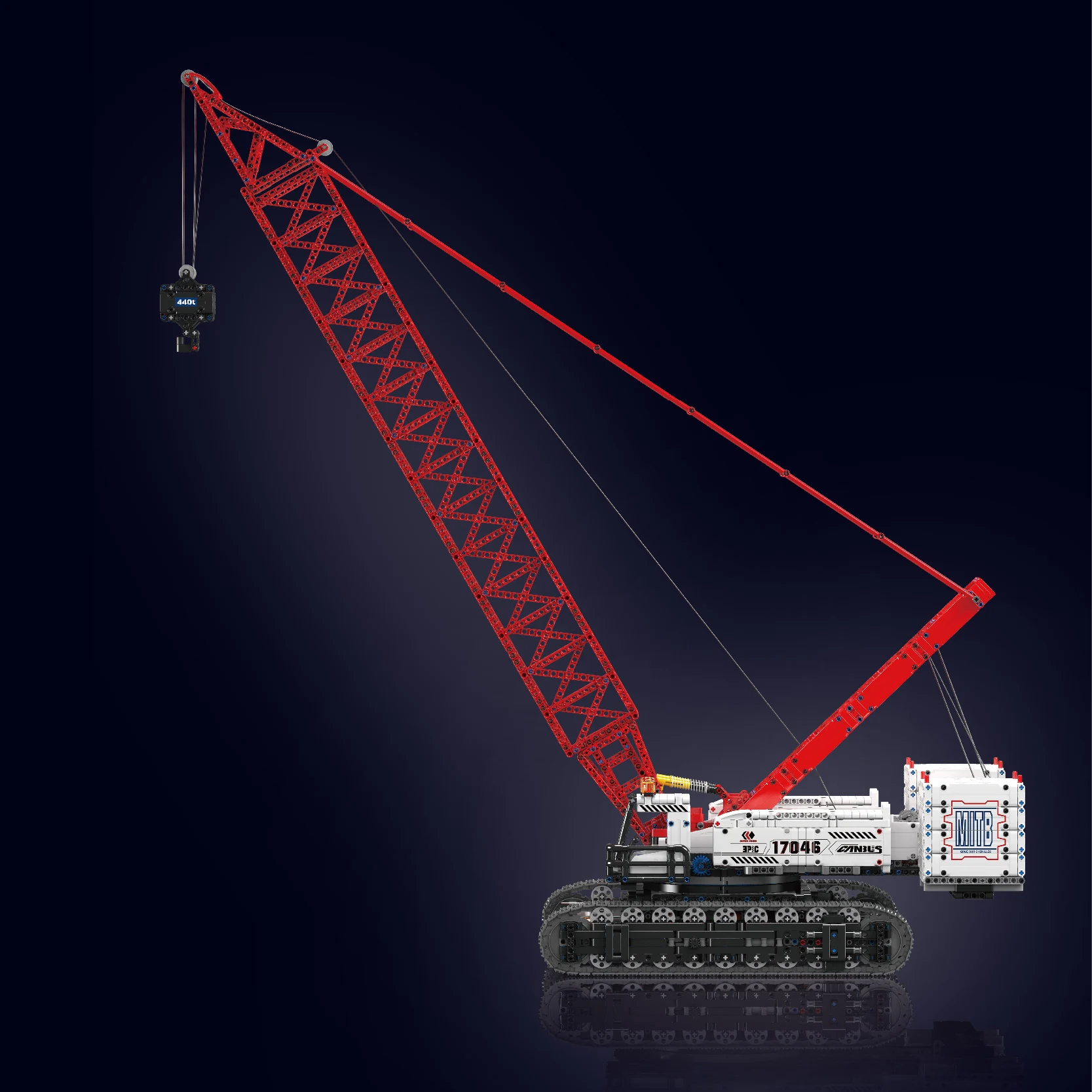 MOULD KING 17046 Technical Wacker 16000 crawler crane Building Blocks RC Heavy-Duty Forklift Red Engineering Toys for Boys