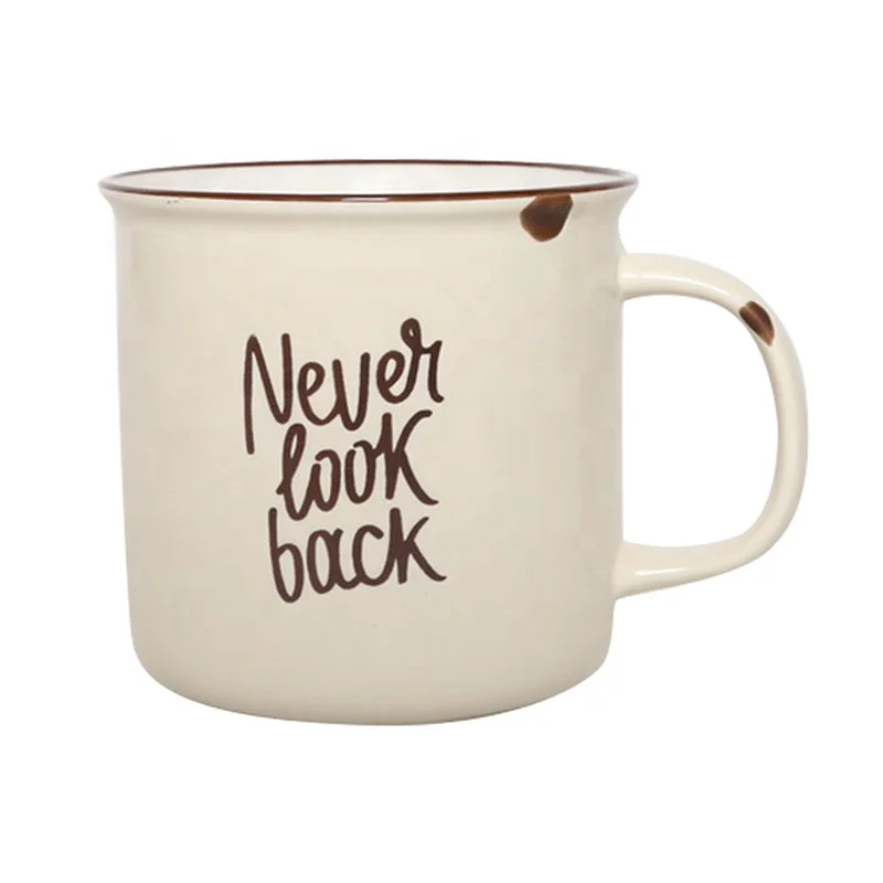 Happy Go FOB can be customized mail box wholesale coffee mug vintage printed custom ceramic enamelled new bine china cup