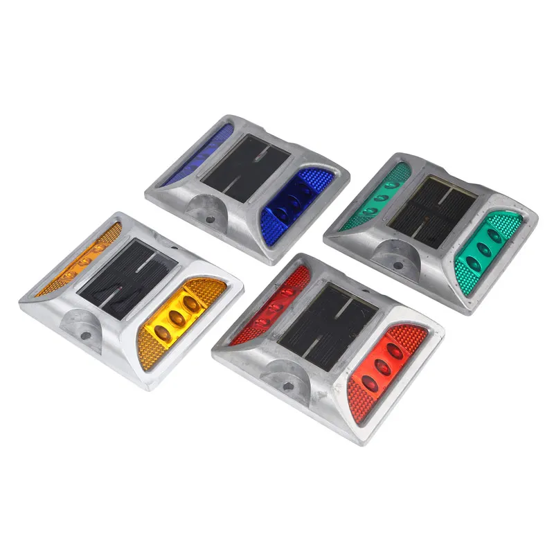 Solar Panel Powered Waterproof Solar Aluminum Road Stud Led Reflective Road Mark Cat Eyes Highway Light