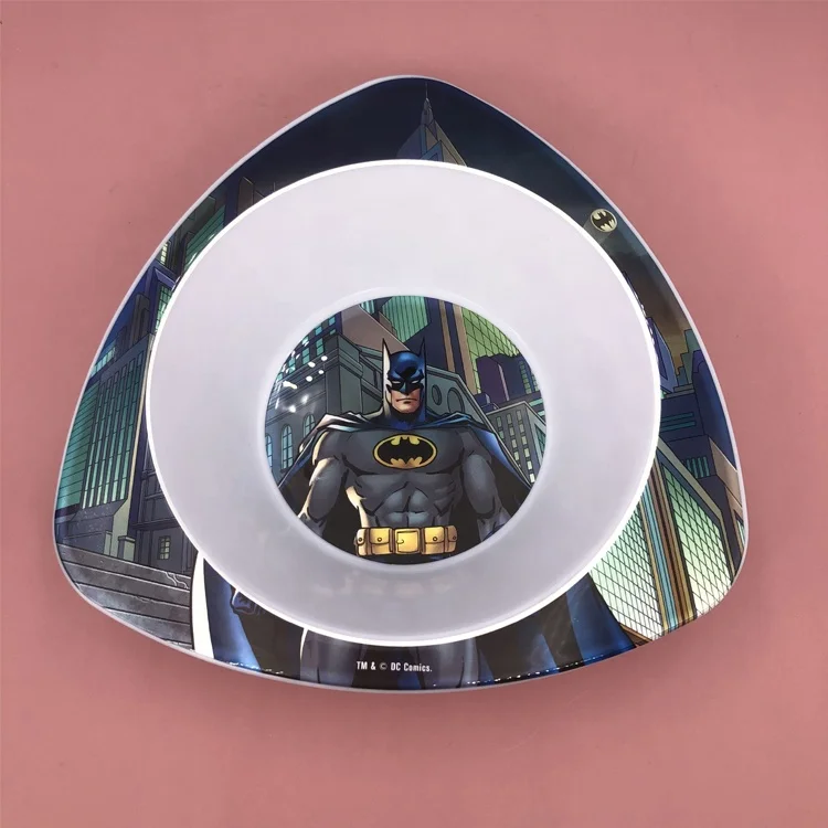 BPA Wholesale 3D Custom Printing Plastic Melanmine Substitution Separator Triangle PP Plate Soup Dishes Plate