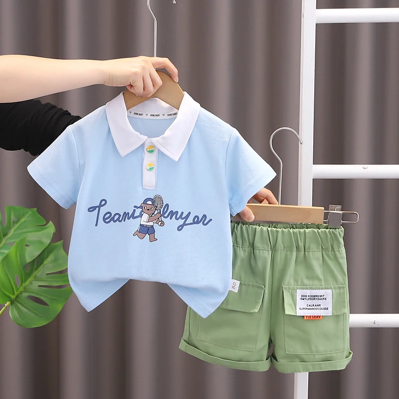2024 Летние Повседневные детские шорты с коротким рукавом для мальчиков