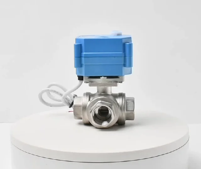 3 Way 1/2  DN15 L Port 12v 24v Stainless Steel Electric Motorized Ball Valve