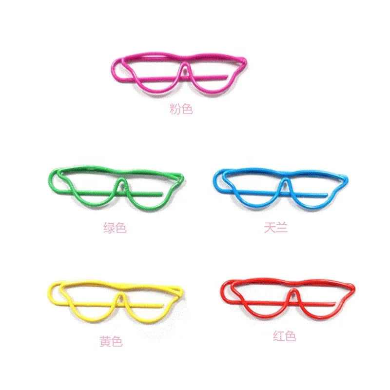 unique colorful eyeglasses shaped paper clips for office stationery gift sets eye health care advisement supplies 30 pcs per box